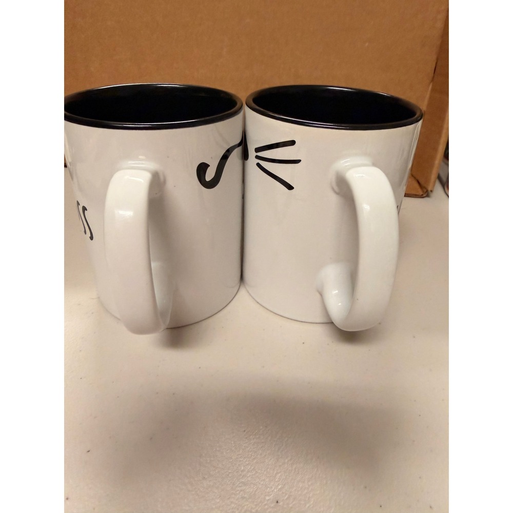 Friends T.V. Series Mr. Rachel Whiskers & Mrs. Ross Mustache Dbl-sided Mugs 2pc - Picture 4 of 9
